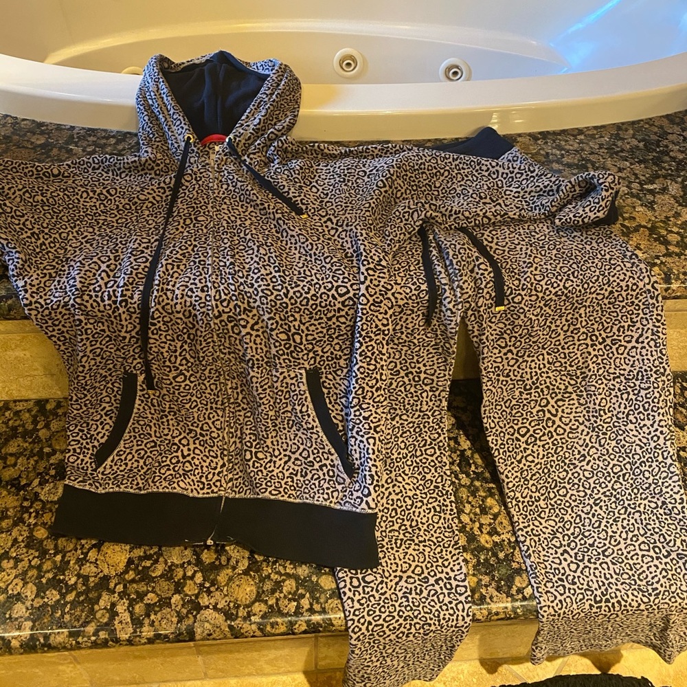 DKNY cheetah print track suit